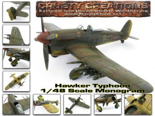 1/48 Scale Monogram Captured German Hawker Typhoon Built Model.
