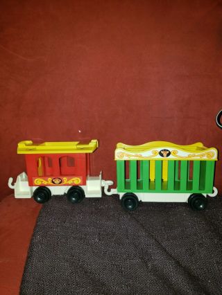 Vintage 1973 Fisher Price Circus (2) Train Cars