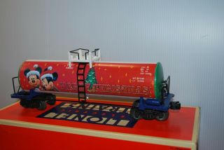 Lionel Standard O Scale Mickey And Minnie Christmas Uni - Body Tank Car