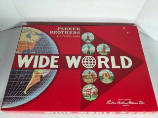 1957 Wide World Travel Board Game By Parker Brothers 100 Complete