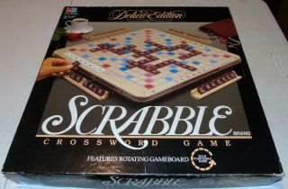 Scrabble Deluxe Turntable Edition Milton Bradley 1989 Game Complete Good Shape