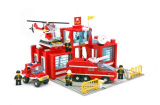 Lego Rsq911 Set 6389 Fire Control Center Station Brigade Town City Helicopter Aa