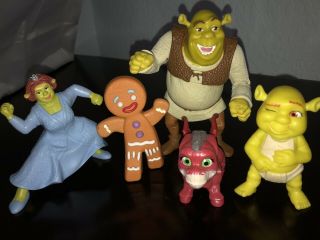 Shrek,  Fiona Set Of 5 Toy Action Figures Happy Meal Macdonald’s 2007