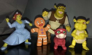 Shrek,  Fiona Set Of 5 Toy Action Figures Happy Meal MacDonald’s 2007 2