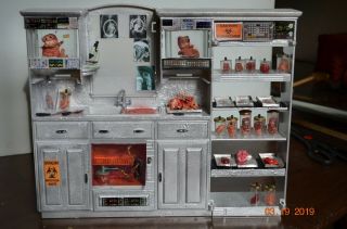 Halloween Dollhouse Mad Science Lab Diorama Handmade Ooak Horror Fantasy Scene