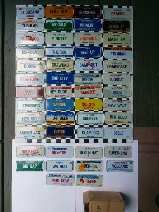 1989 Post Cereal Miniature / Bicycle License Plate Set - 50 States Nos