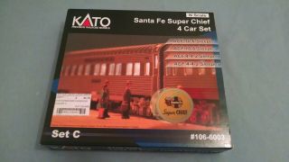 Kato N Scale Santa Fe Chief 4 Car Set 106 - 6003 Set C