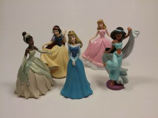 Disney Princess Figures Cake Toppers Toys Snow White Tiana Jasmine Aurora 3.  75 "