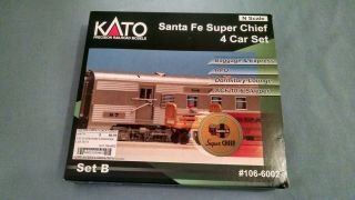 Kato N Scale Santa Fe Chief 4 Car Set 106 - 6002 Set B