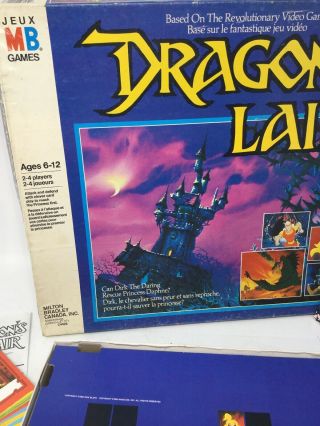 Vintage 1983 Dragon ' s Lair Board Game Milton Bradley Complete Shape 6