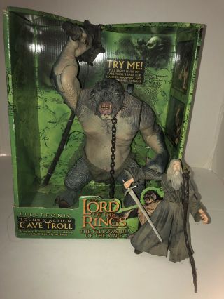 Toy Biz Lord Of The Rings Electronic Sound & Action Cave Troll Figure,  Ganfald