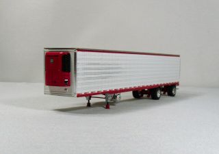 Dcp 1/64 Utility Spread Axle Reefer White & Red Trailer Diecast Promotions