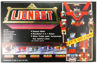 (Fast Ship) Voltron Lionbot Combiner 1980 Die Cast Taiwan Version 3