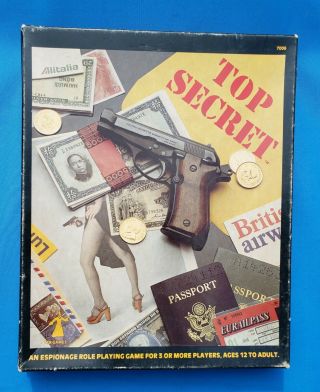 1981 Vintage Top Secret Board Spy Tsr Games Rpg Role Playing W Box 7006 2nd Ed