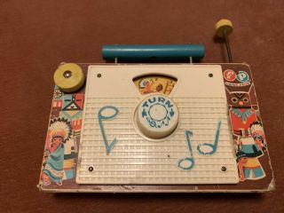 Vintage Fisher Price Ten Little Indians Tv - Radio Music Box Toy 159 Switzerland