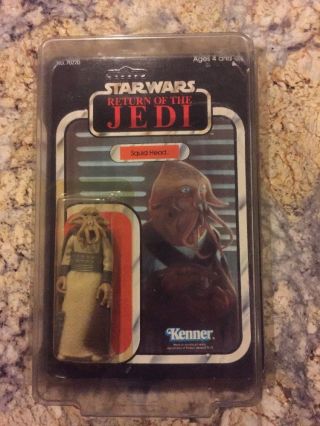 Vintage Japanese 1983 Star Wars Rotj Squid Head 65 Back Unpunched Near