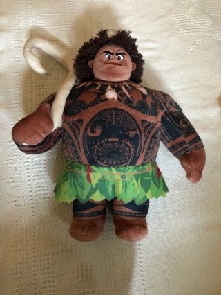 Disney Moana Maui Demigod W/ Fishhook 13 " Tall Plush Stuffed Doll Soft Toy Ec