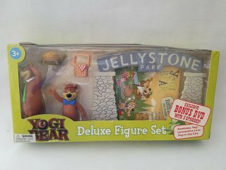 Yogi Bear Jellystone Park Deluxe Figure Set Bonus Dvd 3 Episodes - Nib Rare Boo