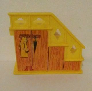 Vtg Fisher Price Little People Yellow Replacement Stairs/closet For House 952