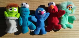 Five Kelloggs Sesame Street Mini Beans/ Cookie Monster Oscar Grover Elmo Rosita