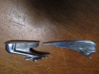 2 Early Steel Craft Pedal Car Hood Ornaments