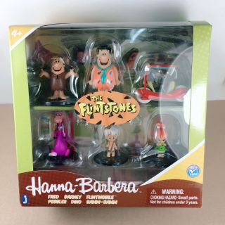 The Flintstones Hanna Barbera 2 " Box Set 6 Figures Jazwares Fred Barney Dino