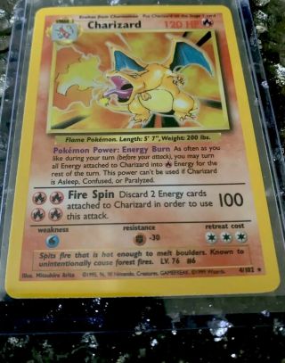 1999 Pokemon Game 1st Edition Charizard,  4/102 Most Rare Card To Exist 