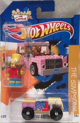 Hot Wheels Custom The Simpsons Family Car W/bart Lego Figurine Limited 1/25 Made