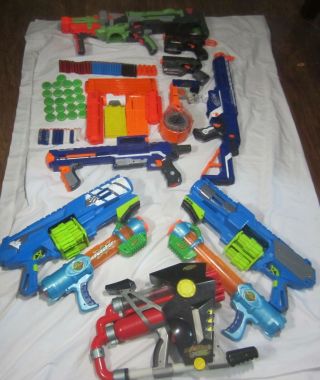 Nerf And Boomco Guns With Guns,  Bullets,  Mags,  And Other Accessories