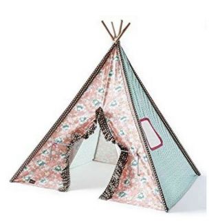 Matilda Jane So Much Fun Play Tent Teepee Pink Floral Happy & Polka Dot.