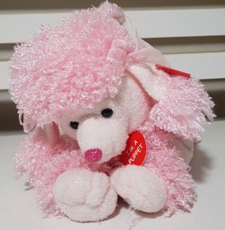 Pink Poodle Hand Puppet Plush Toy Kids Toy About 30cm Long Soft Toy With Tags