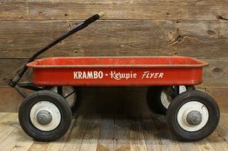Vintage Hamilton Krambo Kewpie Flyer Red Coaster Wagon Metal Hubcaps Milwaukee