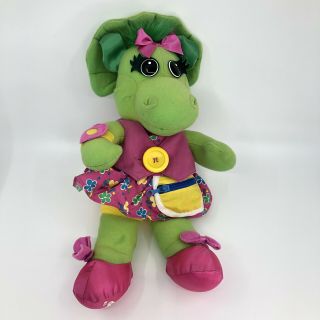 Baby Bop Talks In Dress 18 " Plush Doll 90’s Barney Dinosaur Playskool Vtg