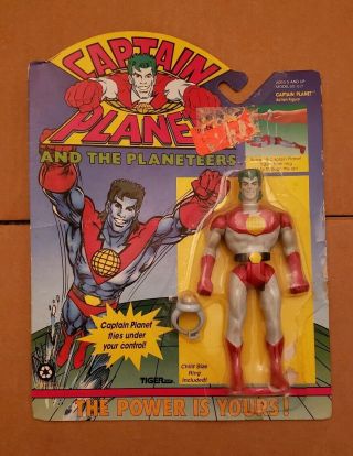 Captain Planet Tiger Toys Flies Under Your Control Ring Action Figure 1991