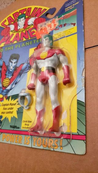 Captain Planet Tiger Toys Flies Under Your Control Ring Action Figure 1991 3