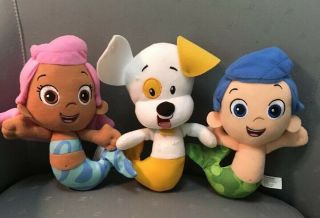Fisher Price Nickelodeon Bubble Guppies Gil,  Molly & Puppy Plush Dolls.  2012