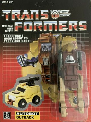 Transformer G1 Mini Warrior Outback Reissue Brown Body,  Green Doors,  Tan Legs