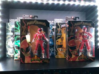 Mighty Morphin Power Rangers Legacy Complete Set Of 8 Red,  Green,  White Bandai