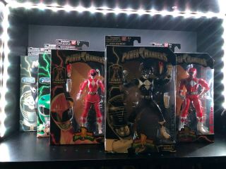 Mighty Morphin Power Rangers Legacy Complete Set of 8 Red,  Green,  White Bandai 2