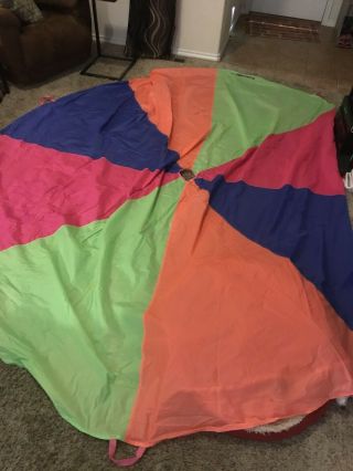 12 Ft Diameter Lakeshore Learning Play Parachute For Kids Outdoor 10 Handles