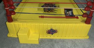 WWF Hasbro King of the Ring Wrestling Yellow Ring (complete w/ Flag & Decals) 5