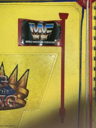 WWF Hasbro King of the Ring Wrestling Yellow Ring (complete w/ Flag & Decals) 6