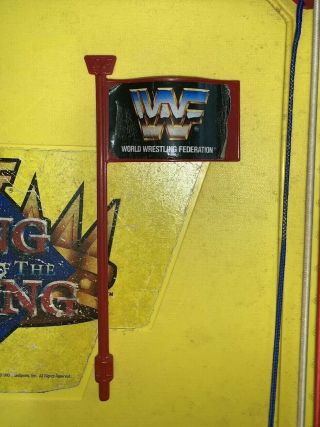 WWF Hasbro King of the Ring Wrestling Yellow Ring (complete w/ Flag & Decals) 7