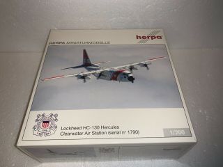 Herpa,  1:200 Scale,  Lockheed Hc - 130 Hercules,  Uscg Clearwater Air Station 551977