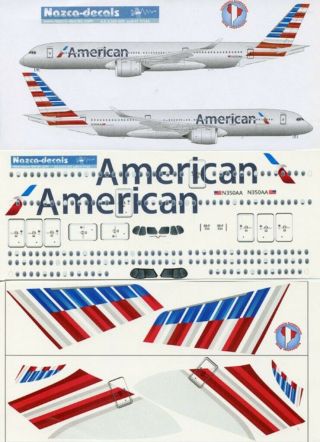 Nazca Decals 1:144 American Airlines A350 W/ Livery Decal Aal - 010