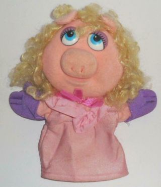 Vintage 1988 Dakin Muppets Miss Piggy Hand Puppet 10 " Plush Stuffed Doll Toy