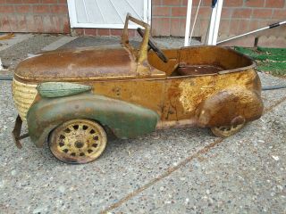 pedal car 1938 skippy gendron with 2 speed gearbox,  headlights. 6