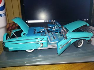 Danbury 1958 Chevy Impala Convertible Diecast Car Turquoise No Box 1:24