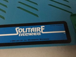 SOLITAIRE EVERYWHERE Collectible Vintage 1982 Portable Card Holder for Solitaire 5