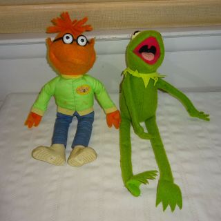 1970s Fisher Price Jim Henson Muppet Show Plush Toys Kermit The Frog & Scooter